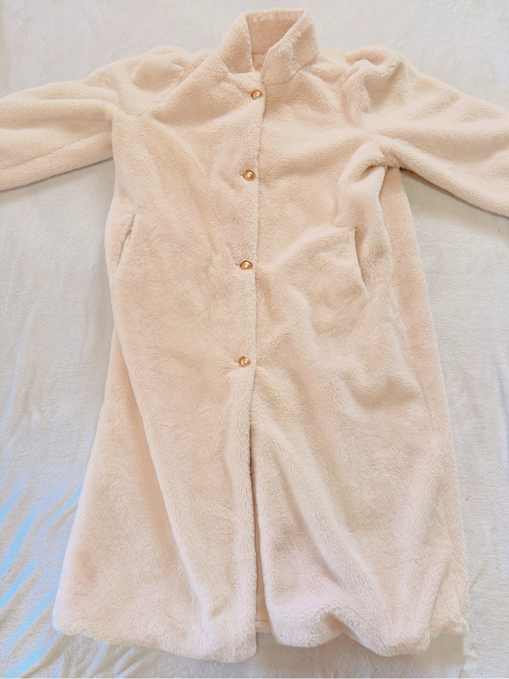 Cozy Plush Teddy Coat in Light Cream